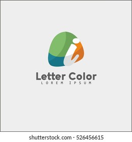 Abstract letter I logo design template. Colorful bubble creative sign.