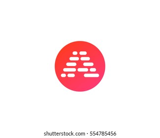 Abstract letter A logo design template.  Dynamic code vector logotype. Dots blocks sign mark. Data font icon symbol