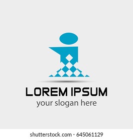 Abstract letter i logo design template
