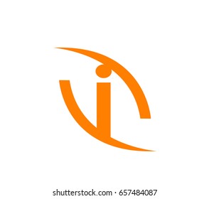 Abstract letter i logo design template
