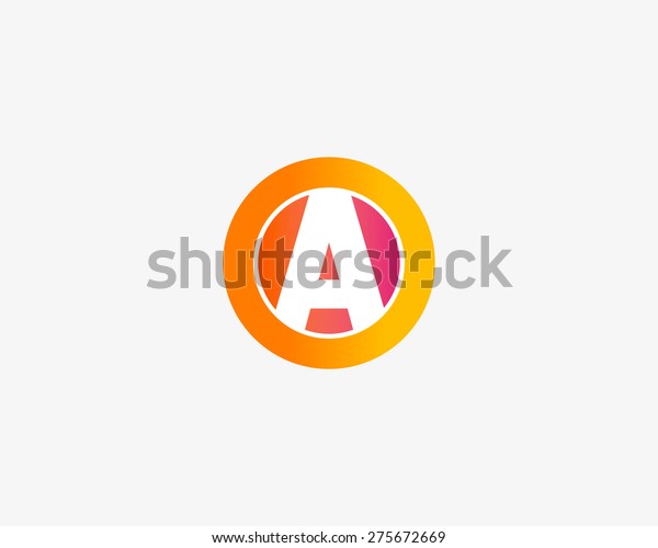 Abstract letter A logo design template. Colorful\
circle vector icon.