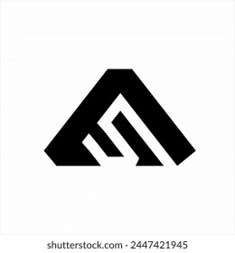 Abstract AS letter logo design with triangle concept.