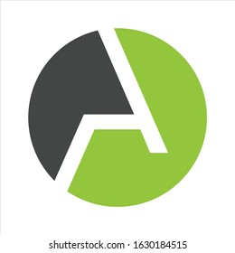 Abstract Letter A Logo. A Letter Design Vector with Circle.
