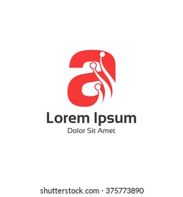 Abstract letter A logo design vector. 