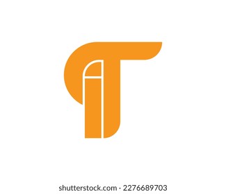 Abstract IT letter logo design vectore file