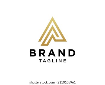 Abstract Letter A Logo. Geometric Shape Triangle Line. Flat Vector Logo Design Template Element.