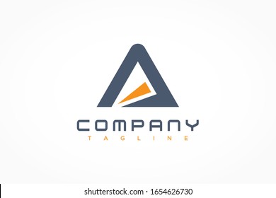 Abstract Letter A Logo Geometric Triangle. Flat Vector Logo Design Template Element.