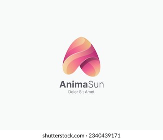 Letra abstracta un gradiente de logotipo