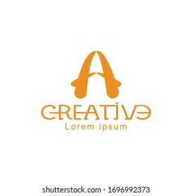 Abstract letter A logo icon for corporate identity.