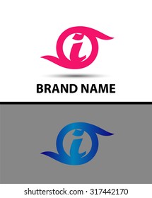Abstract letter i logo icon design

