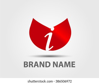 Abstract letter i logo icon design