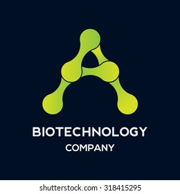 Abstract letter A logo icon vector design.biotechnology molecule atom dna chip symbol.Medicine,science,technology,laboratory,electronics logotype
