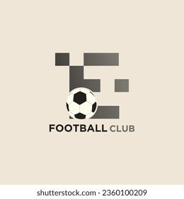 Abstract letter logo with initial E modern football club premium vector