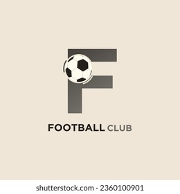 Abstract letter logo with initial F modern football club premium vector