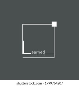 Logo de la carta resumida. Forma cuadrada de letra L. Ilustración vectorial del logotipo, icono y símbolo de la empresa.
