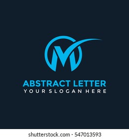 Abstract Letter Logo M. Black Background. Vector Illustrator eps.10