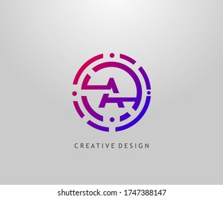 Abstract A Letter Logo. Modern Circle Network Technology Logo Design