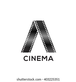 Abstract letter A logo for negative videotape film production