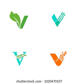 Abstract letter logo set vector