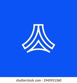 logotipo de la letra abstracta A. logotipo simple del triángulo de monolina. editable y fácil de personalizar