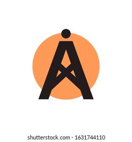 abstract letter A logo template