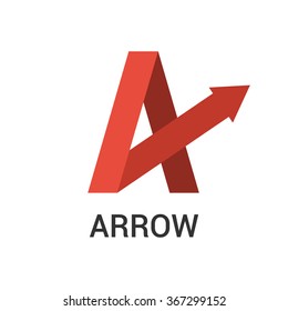 Abstract letter A logo template. Letter A and arrow. Vector