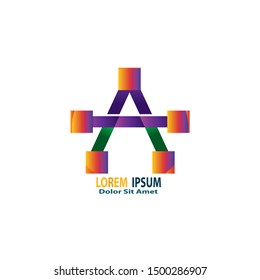 abstract letter A logo template a company identity icon, business name