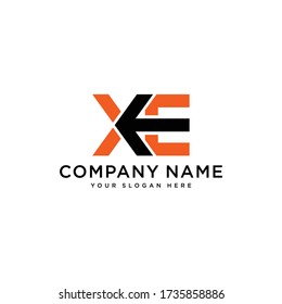 Abstract Letter Logo Template Initial XE. Vector illustration