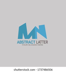 Abstract Letter Logo Template in Initial MN. Vector illustration