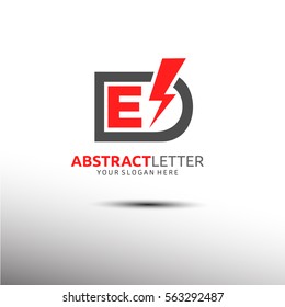 Abstract Letter Logo Template in Initial ED. Vector illustration