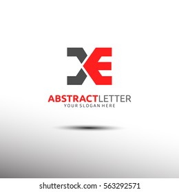 Plantilla Abstractas del logotipo de la letra en XE inicial. Ilustración vectorial