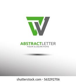 Abstract Letter Logo Template in Initial WV. Vector illustration