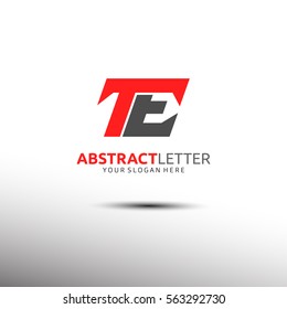 Abstract Letter Logo Template in Initial TE. Vector illustration
