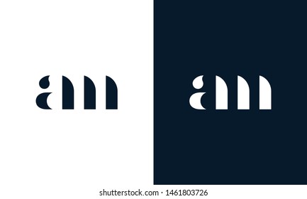 Logo de la carta resumida AM. Este icono del logotipo incorpora con forma abstracta de forma creativa. Parece una carta AM. Será adecuado para qué nombre de empresa empieza AM.