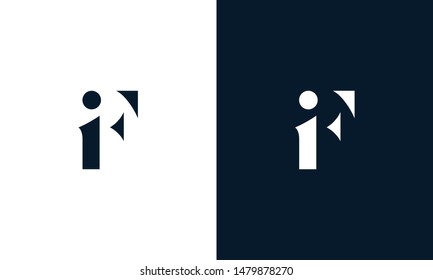 Abstract letter IF logo. This logo icon incorporate with abstract shape in the creative way.