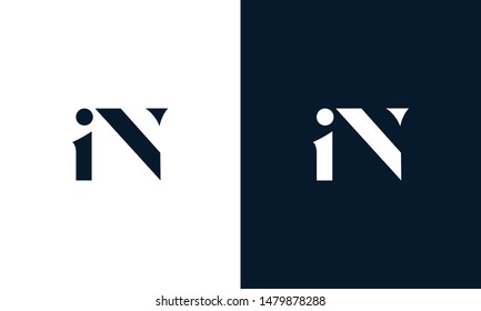 Abstract letter IN logo. This logo icon incorporate with abstract shape in the creative way.