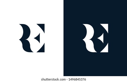 Abstract letter RE logo. This logo icon incorporate with abstract shape in the creative way. Its look like letter R and E.