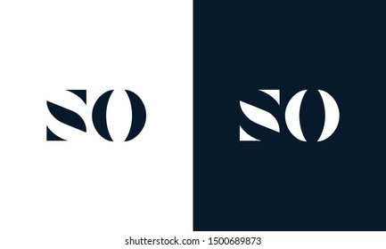 Abstract letter SO logo. This logo icon incorporate with abstract shape in the creative way. It look like letter S and O.