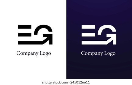 Abstract letter EG logo. This logo icon incorporate with abstract shape in the creative way. Its look like letter EG.