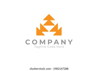 Abstract Letter A logo, letter A with from three arrow combination, usable for business and company logos , flat design logo template,vector illustration