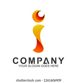 abstract letter i logo vector
