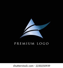 abstract letter A logo. vector