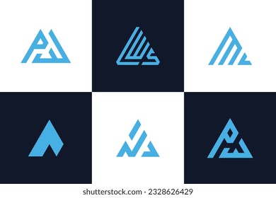 Abstract letter a logo vector bundle collection