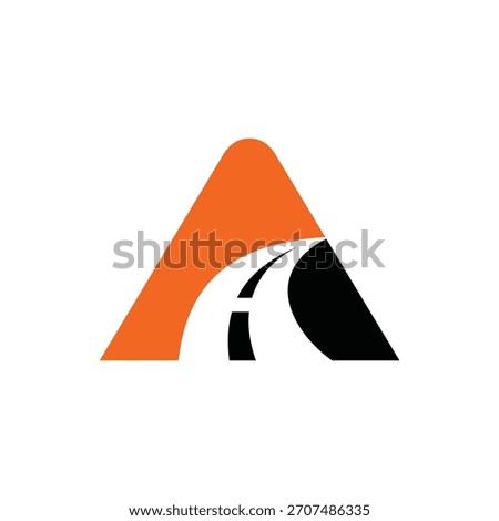 Abstract Letter A Logo with Winding Road Path