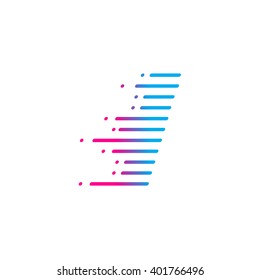 Abstract letter I logo,fast speed, moving,delivery,Digital