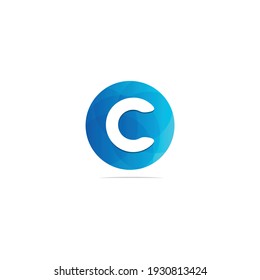 Resumen Carta Logotipo C. Adecuado para marcas comerciales, logotipos de empresas y otros. Ilustración vectorial