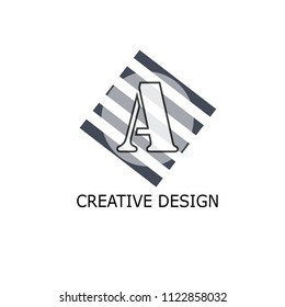Abstract letter A logotype. Modern logo idea sign. Universal emblem vector icon. Vintage can be used for office, agency, brand, business card, restaurant, boutique, hotel. Vector illustration.