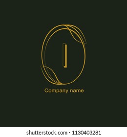 Abstract letter I logotype. Modern logo idea sign. Vintage can be used for office, agency, brand, business card, restaurant, boutique, hotel. Vector illustration.