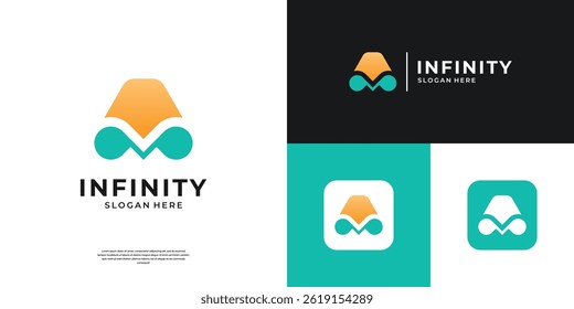 Abstract letter A loop logo. Modern infinity symbol triangle shape. Usable for business, company and technology.