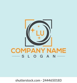 Abstract letter LU logo design template for company